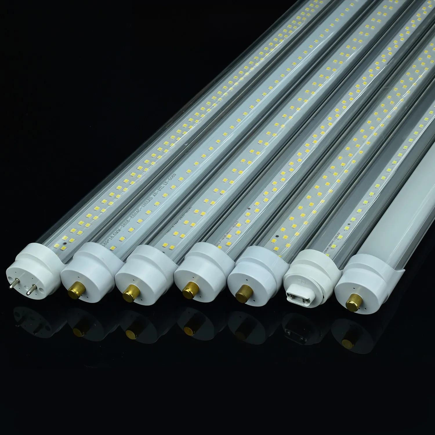 T8 de haute qualité T8 LED divisé en aluminium Plastic Fluorescent Tube transparent Couvercle 60W 1,2 m G13 3 rangées 60W 5700K à 6500K