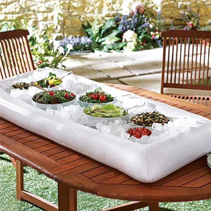 Lot De 4 Bassins Gonflables – Buffet à Glaces, Salade, Bac à Sable – Jeux Aquatiques Et Pêche – PVC 60x45x15 Cm