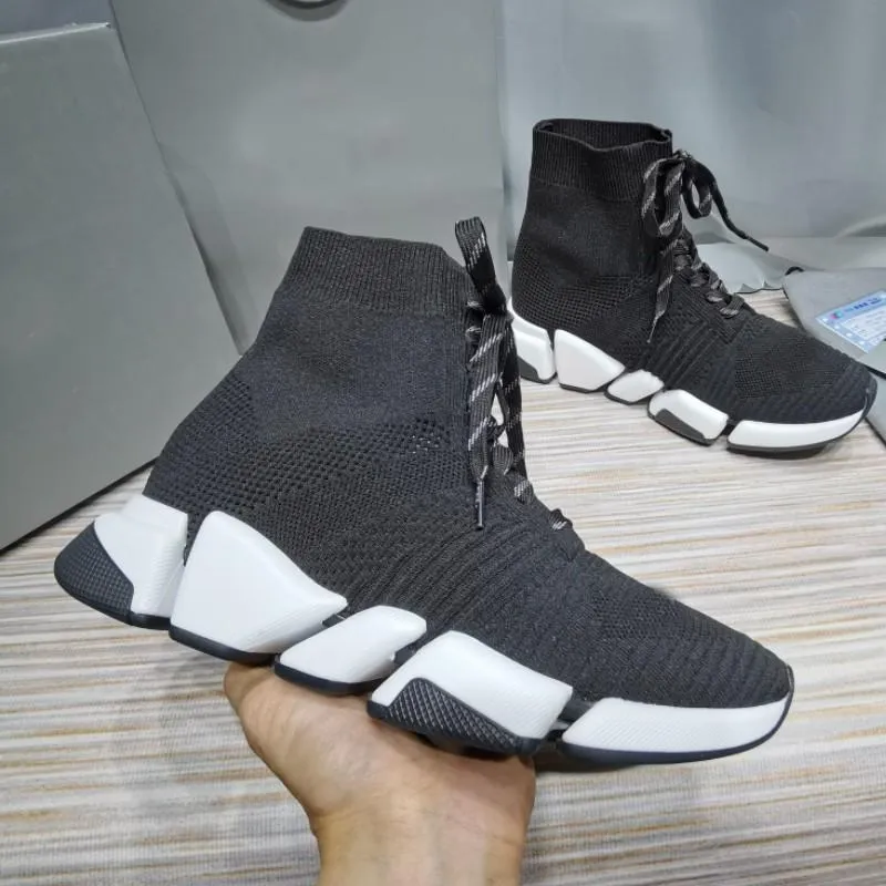 New Triple s Knit Socks Shoes Mesh Speed 2.0 Trainer High Race Runners Men and women Designer Sneaker Casual Trainers Sneakers with box size 35-45
