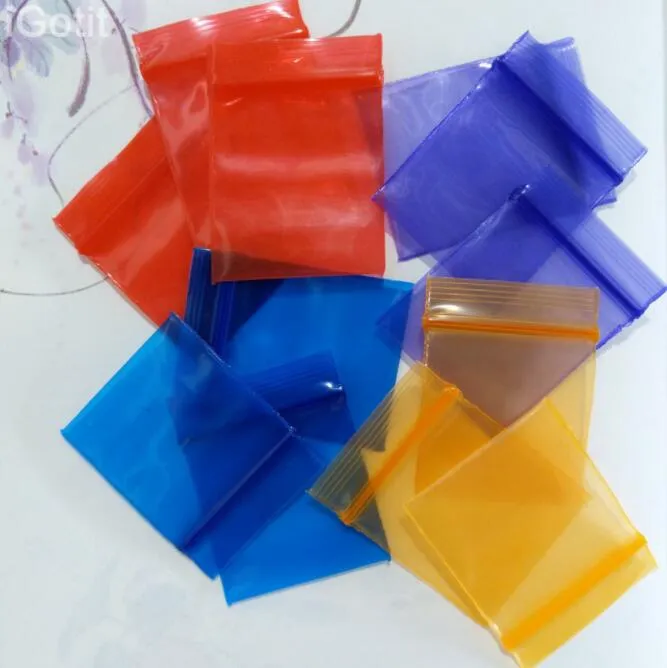 100 stks Dikke Transparante Kleine Plastic Zakken Zakjes Zip Rits Lock Hersluitbare Clear Poly Bag Voedsel Opslag 3*4cm20 Zijde Kleur Ziplock Zak Mini Sieraden Verpakking