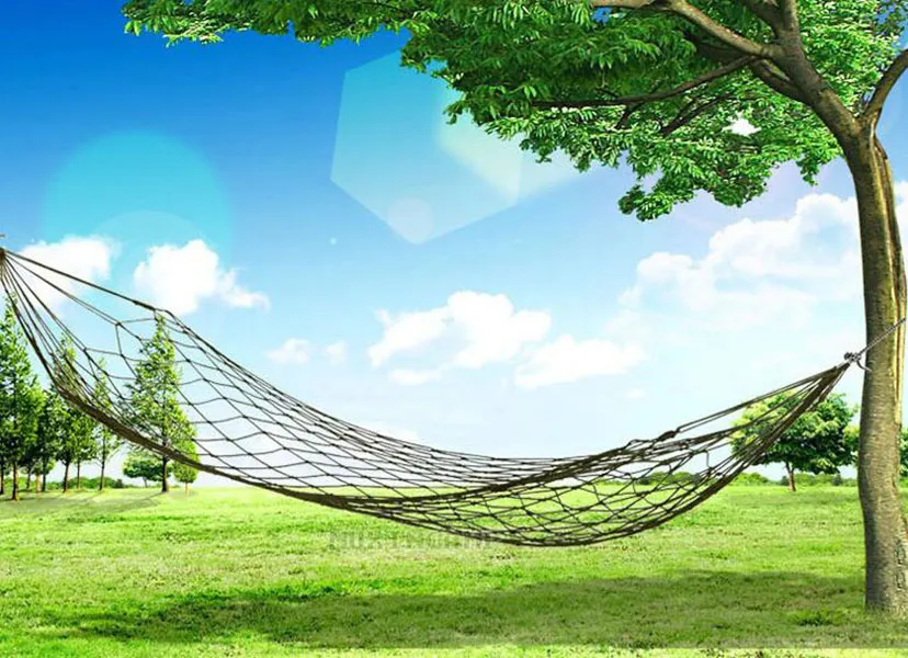 Hammock de hammock portátil de esporte ao ar livre rede malha de malha para jardim de jardim de jardim na praia Jardim balanço de penduramento