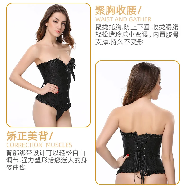 Floral Overbust Burlesque Corset For Women Sexy Lingerie Top For Wedding  Dress And Body Shaping From Tieshome, $17.2