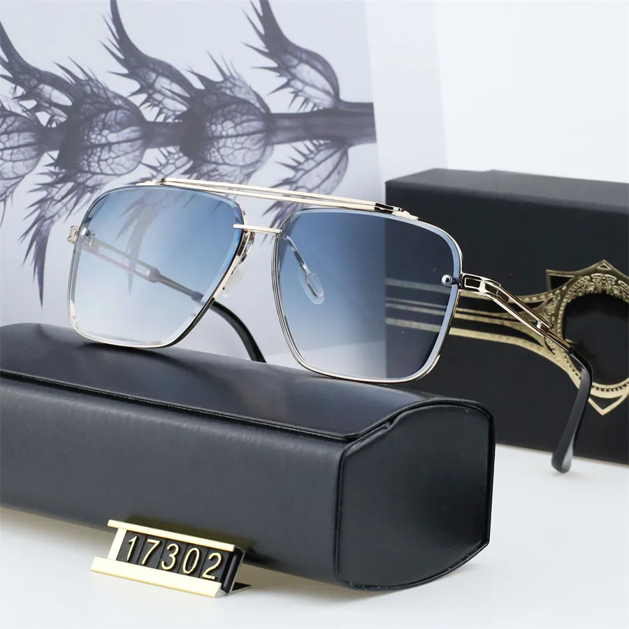 Brand Designer Sunglasses Luxury Classic Vintage Women Men Eyewear Fashion Square Metal Frame Glasses UV400 Unisex With box