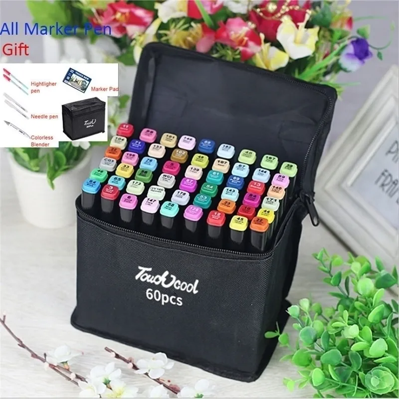 Touch 24364860168 Kleurtekening Markers Pen Art Supplies Dubbele hoofd alcoholpen Manga Markers School Drawing Supplies 201116