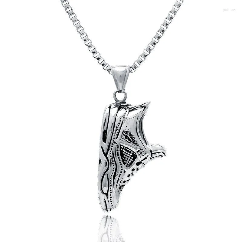 Pendant Necklaces Stainless Steel Men's Sneakers Necklace Hip Hop Sports Shoes Jewelry With Box Chain For Him GiftPendant Godl22