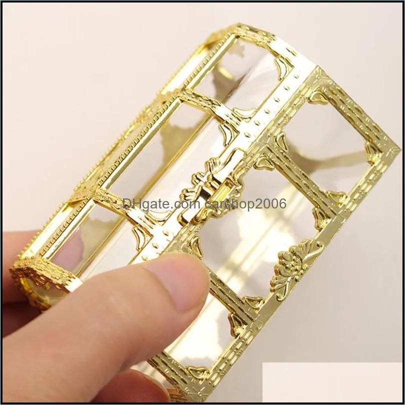 treasure chest candy box wedding favor mini gift boxes food grade plastic transparent jewelry stoage case paa12815