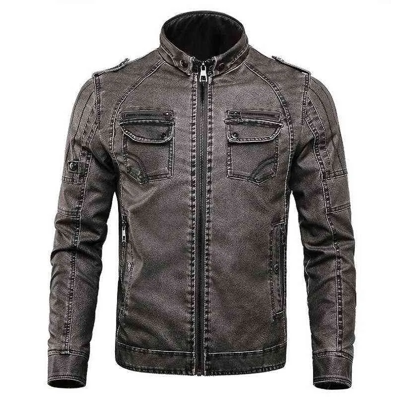 2018 Winter Men Jacket Leather Lã de Velvet Casaco de Velvet Homem Menas Jaqueta Men Jaqueta Casual Motocicleta Vento Pu Couro Machoes Machoes L220706