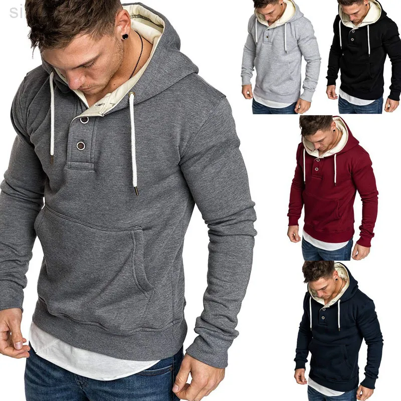 Nieuwe 2022 Heren Felpa Herfst Lente Casual Felpe con cappuccio Top Trui Felpe Met Knoppen Mannelijke GIACCA Cappotto Streetwear MY844 L220730