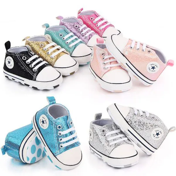 baby-babyschoenen jongen meisje ster stevige sneaker katoen zachte antislipzool pasgeboren baby peuter casual canvas wieg schoen