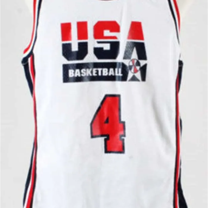 Sjzl98 Hommes 1994 Team USA # 4 Joe Dumars blanc bule Maillot de basket-ball rétro rétro Cousu n'importe quel numéro et nom