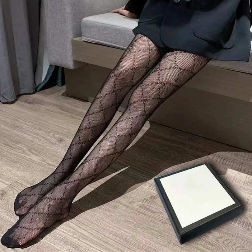 Sexy Socks Long Stockings Tights Women Fashion black and white Thin Lace Mesh Tights Soft Breathable Hollow Letter Tight Panty hose High quality