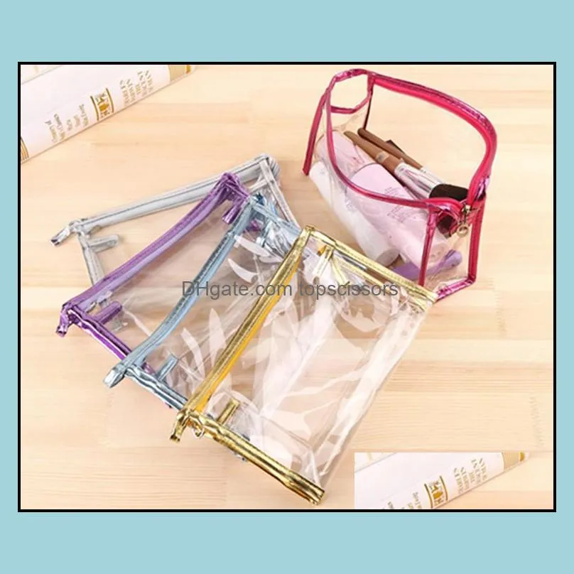 Usine Protection de l'environnement PVC Transparent Sac Cosmétique Femmes Voyage Maquillage Sacs de toilette Maquillage Organisateur Cas Drop Livraison 2021 OT