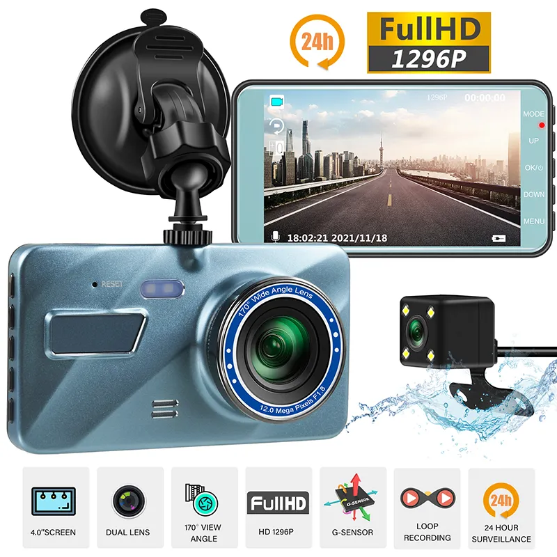 Högkvalitativ 1080p Full HD -skärmbil DVR -kameror Night Vision Dash Cam Driving Recorder 1.77 tum 170 graders linsbiltillbehör