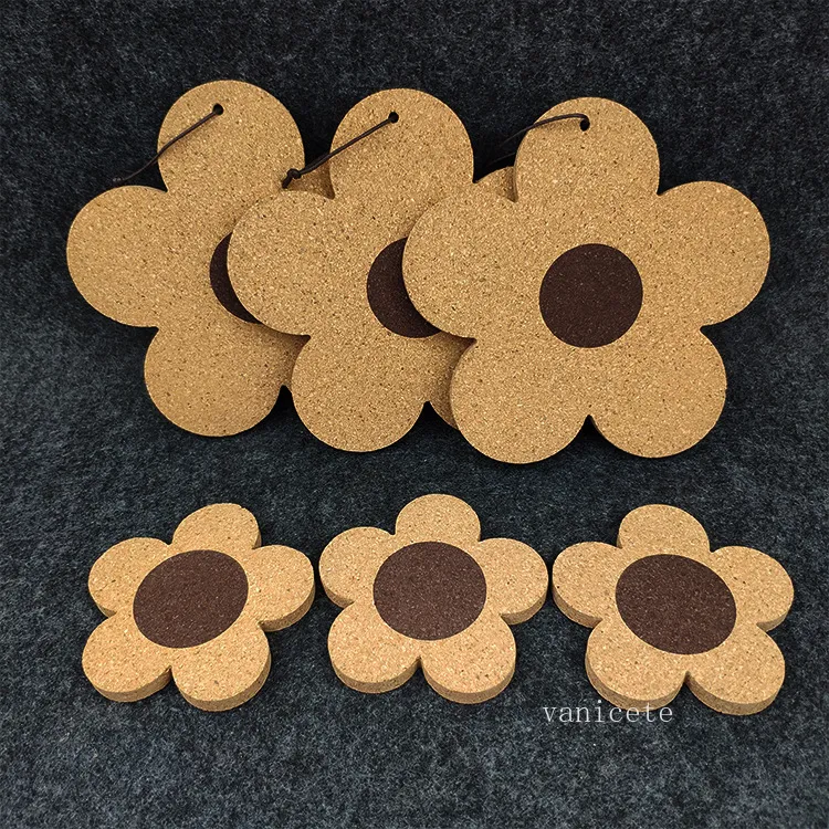 TABLEAU CORC CORK COINSERS BOIS RECHERCHE RECHARGÉS NATURES COOTERS REutilisables Couvre-Coasters en bois de fleur 4 pouces pour le bureau Tablezc1213