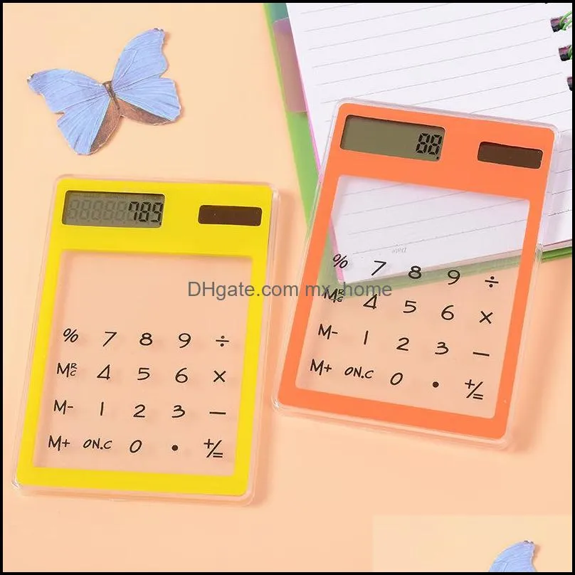 Transparent calculator Korean creative students stationery ultra - thin solar mini - computer portable learning office