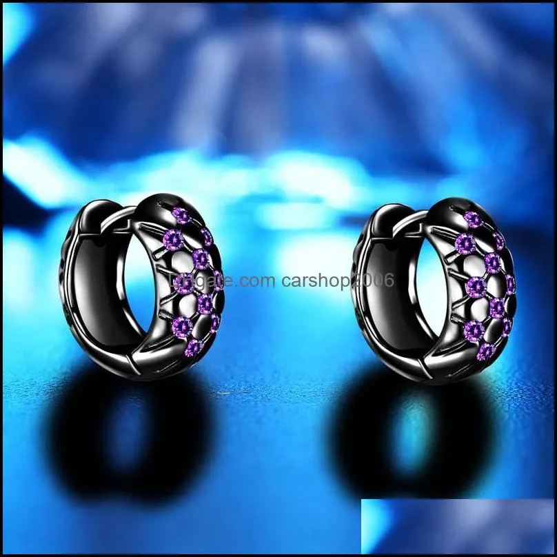 silver black earrings jewelry fashion crystal pearl hoop earrings for women girl wedding party jewelry wholesale free shipping -