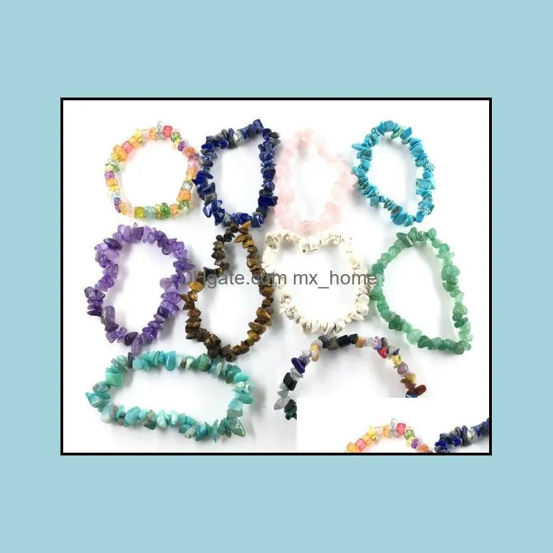 beads Natural Healing Crystal Bracelet multi colors Gemstone 15-18cm Stretch real Stone for hand decoration