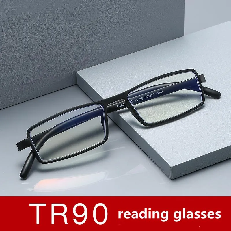 Óculos de sol 2022 Óculos de leitura confortáveis ​​TR90 Lightweight Anti-Blu-Ray Masculino pequeno caixa simples velho espelho