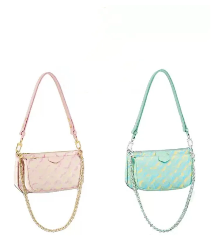 Summer Stardust Pochette Speedy Bandouliere 20 Sac d'oreiller Glimmering CrossBody M46093 En relief en cuir véritable Multi Sac à bandoulière Sac à main Designer Portefeuille v