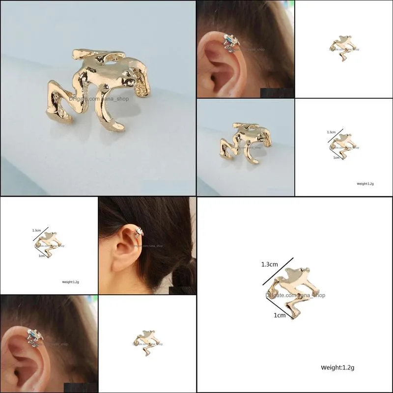 Fashion Small Frog Ear Cuff Siliver Clip Earrings For Women Men No Piercing Fake Cartilage Earring Trend Jewelry