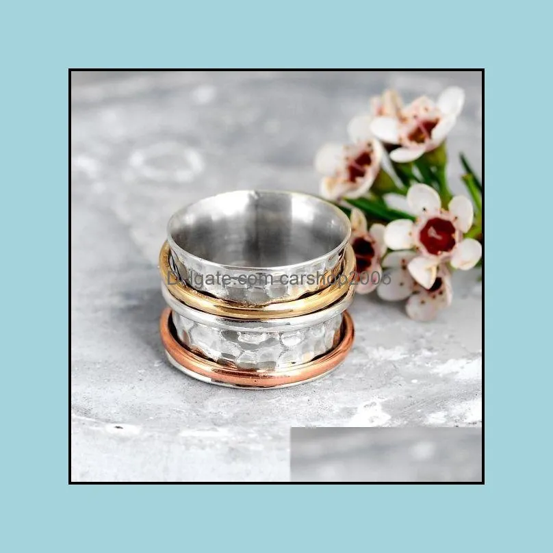 Women Wedding Gift Rings Gold Ring Turquoise Plated Tricolor