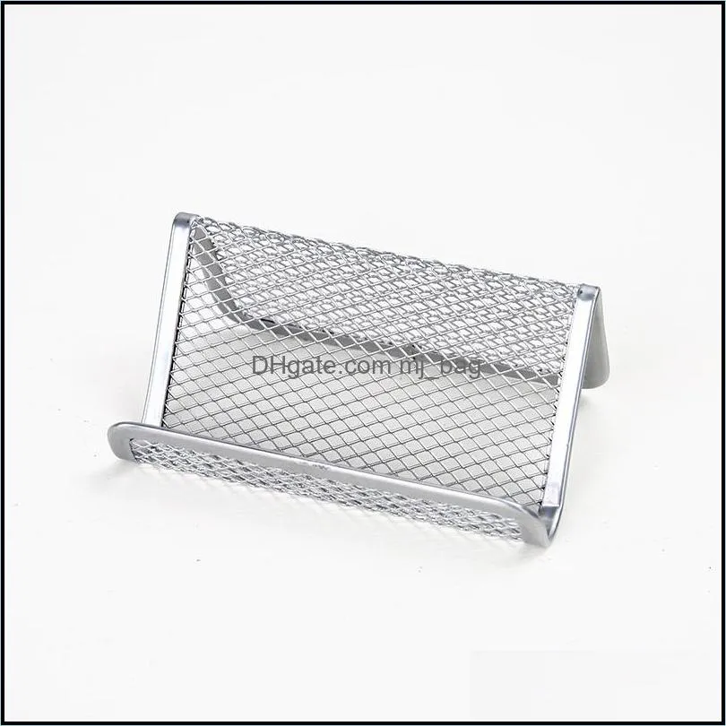 metal mesh business card holder stand for desk office business card holders mesh collection organizer for name card capacity 50 cards