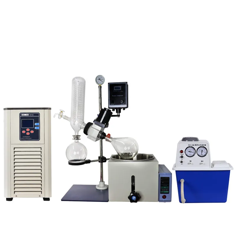 ZZKD brand Lab Supplies RE-201D Rotary Evaporator Bundle Includes DLSB 5/10Chiller / Vacuum Pump Kit