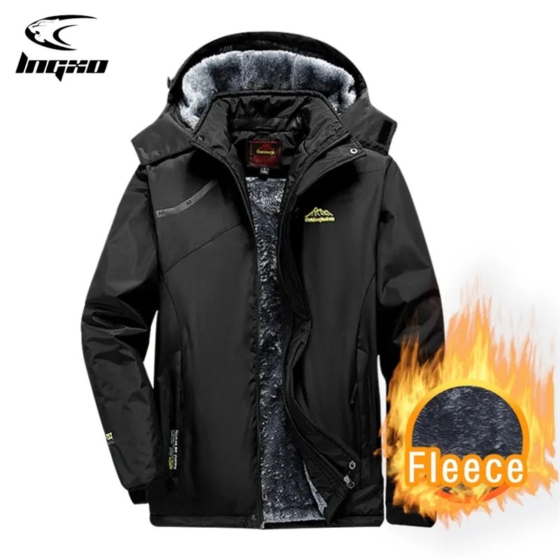 LNGXO hommes veste de randonnée hiver intérieur polaire imperméable femmes extérieur coupe-vent Camping ski veste de pluie épais manteau thermique 220516