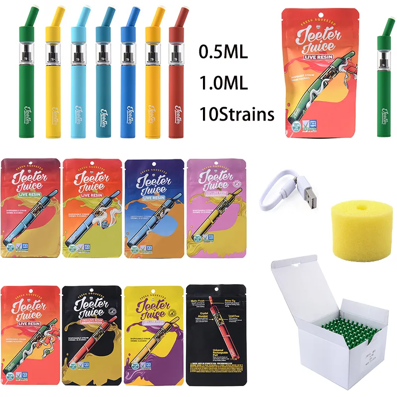 JEETER Juice 10 Strains Disposable Vape Pens Rechargeable E Cigarettes Starter Kits 0.5ml 1ml