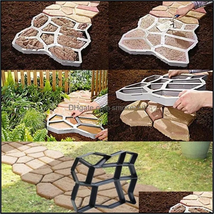 Andere tuingebouwen Patio Lawn Home Diy Path Maker Betonnen schimmels Cement Schimmel Stone Walk Paving Paver herbruikbare baksteendecoratie 1838 V