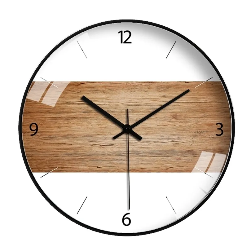 Nordic Wall Clock Art Vintage Simple Creative Silent Round Bedroom Decoration Wall Clock Art Home Living Room Decoration MM60WC 201202