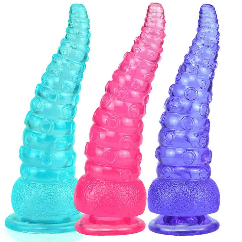 Erotica Anal Toys énorme réaliste poulpe tentacule gode doux sain Pvc monstre sexe pour femmes lesbiennes avec ventouse produit adulte 220507