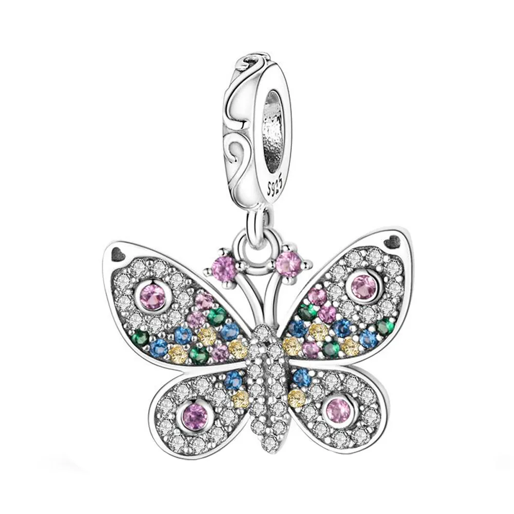 925 encantos de prata esterlina contas de borboleta pendente de pássaro DIY FIT Pandora Bracelet colar para mulheres jóias de designer de moda