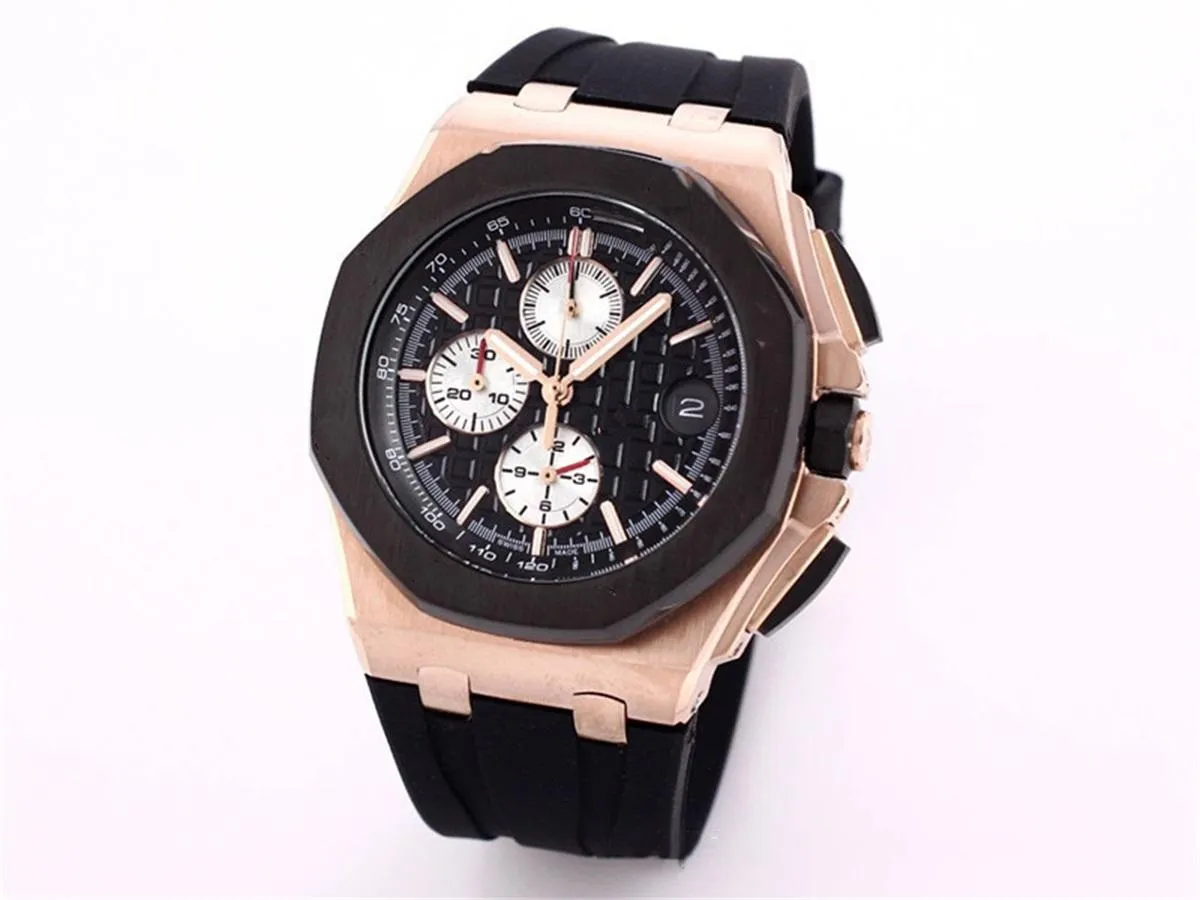 Montre de Luxe Mens Quartz Black Watch 44mm armbandsur Sapphire Ultra Luminous 5atm Water Luminous Watches