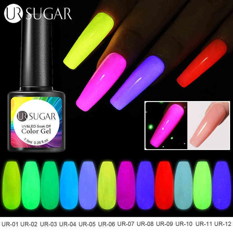 NXY Nail Gel 7 5ml Polon lumineux Glow en couleur foncée semi-permanente de trempe à la LED UV Vernis Fluorescent S Art 0328