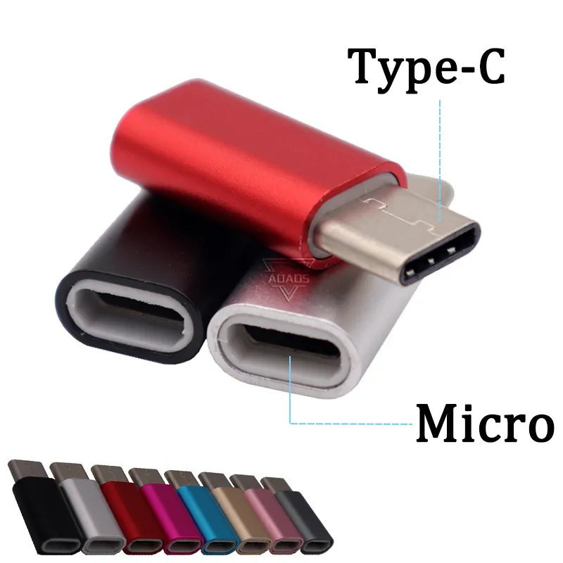 Convertisseur d'adaptateur Micro vers Type C Conversion USB en adaptateur de port Micro Synchronisation de charge avec coque en alliage d'aluminium