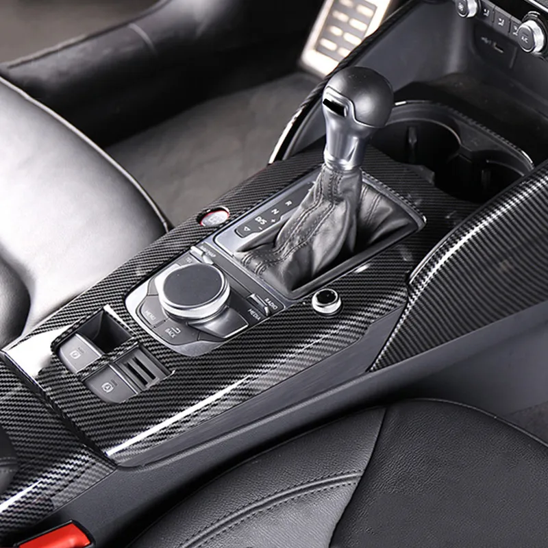Carbon Fiber Gear Shift Panel Sticker Trim For Audi A3 8V 2014