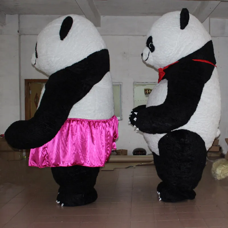 Costume de poupée de mascotte 2M / 3M Halloween Costume de mascotte de panda chinois gonflable Party Game Dress Publicité Personnaliser Adulte Pour 1.7m à 1.88m