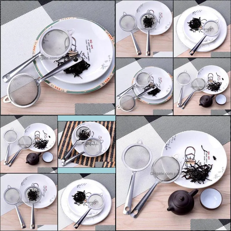 17.5*7cm Stainless Steel Fine Mesh Strainer Colander Flour Sieve with Handle Juice Tea Ice Strainer Kitchen Tools ZA6475