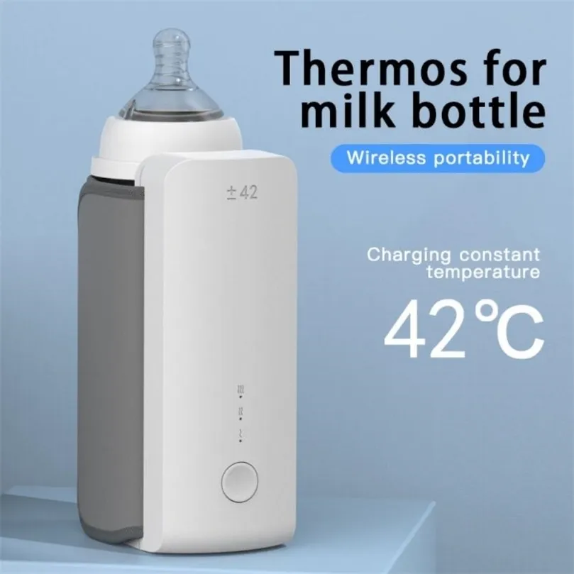 Calentador de biberones, portátil, de viaje, recargable por USB, termostato de leche nocturna, accesorios de alimentación calefaccionados 220512