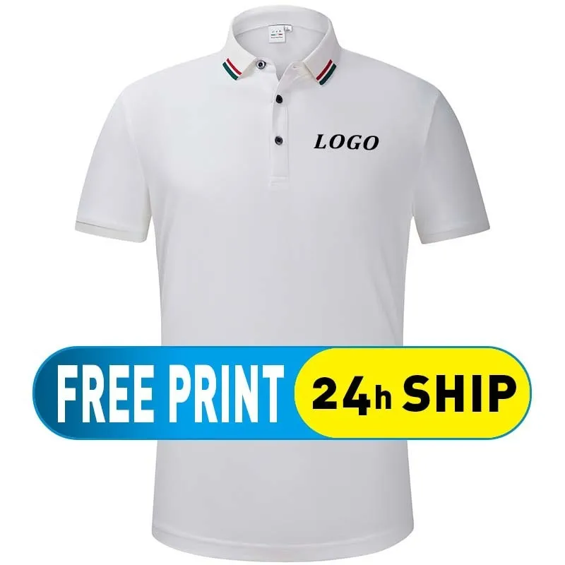 Gtong Summer Summer Breatable Men's Polo Shirt Custom Print Mercerized Cotton Tシャツ刺繍会社パーソナルブランドトップ220608