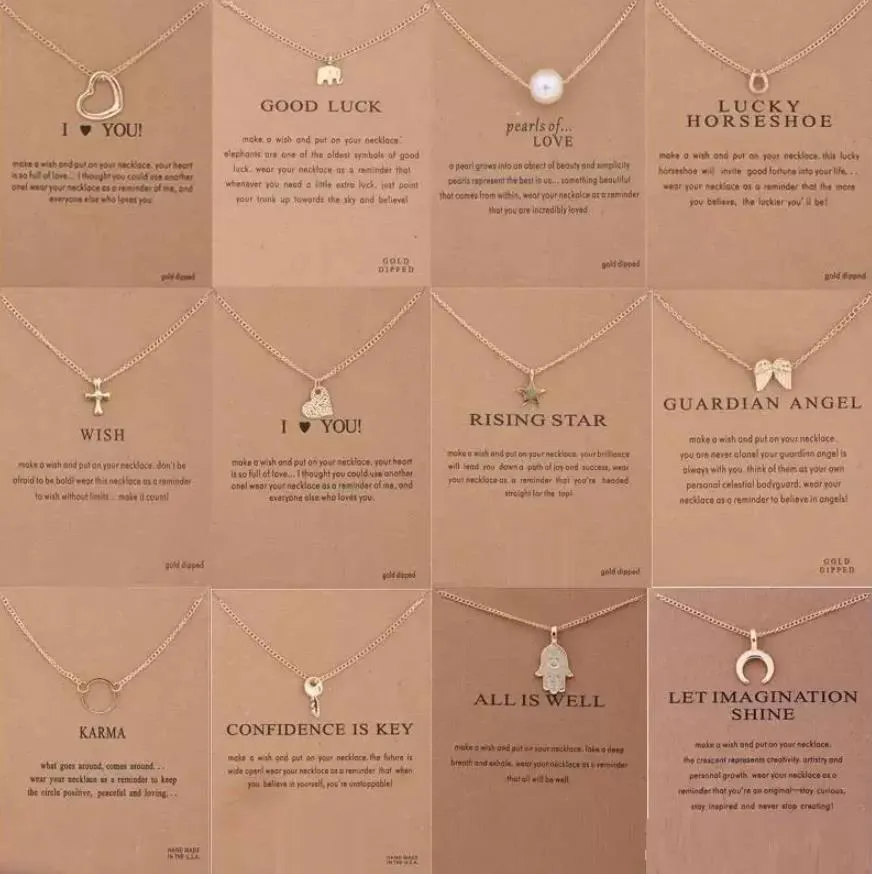 dogeared necklace with gift card elephant pearl love wings cross key zodiac sign compass lotus pendant for women fashion jewelry