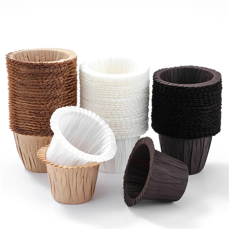 Paper Baking Cups Cupcake Liners Muffin Holders for Wedding Birthday Baby Shower Party Coffee Brown White XBJK2203