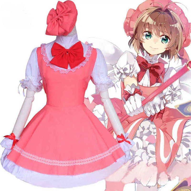 New Anime Girls Pink Card Captor Sakura Kinomoto Sakura Princess Dress Cosplay Come Lolita Dress For Kids Party Cute Dress L220715 New Anime Girls Pink Card Captor Sakura Kinomoto Sakura Princess Dress Cosplay Come Lolita Dress For Kids Party Cute Dress L220715