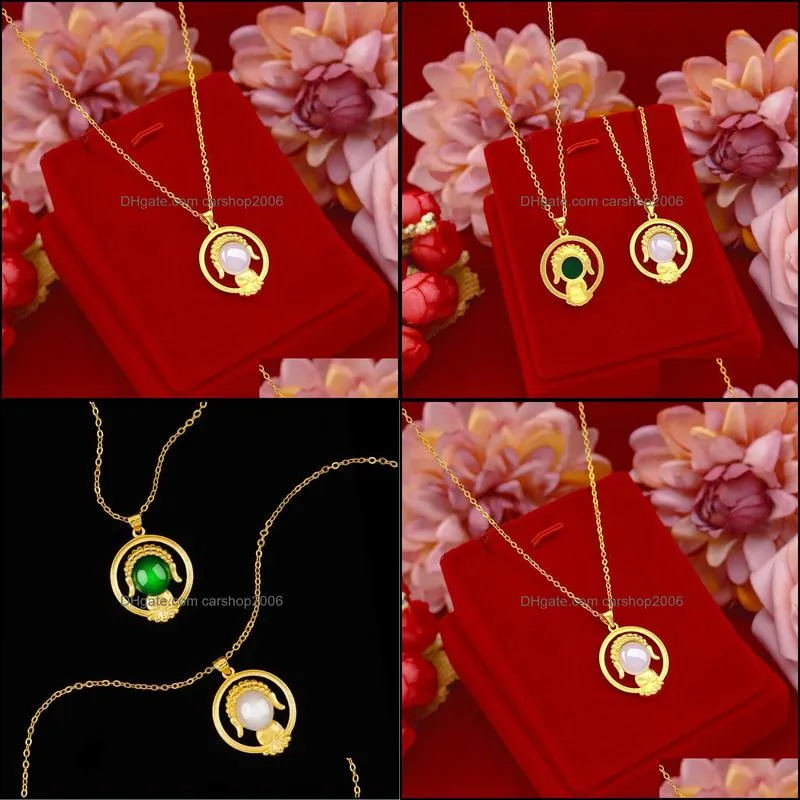 Fine Jewelry Wholesale 24K Gold Vintage Buddha Pendant Necklace Necklaces Fashion Women Girl Birthday Wedding Favors