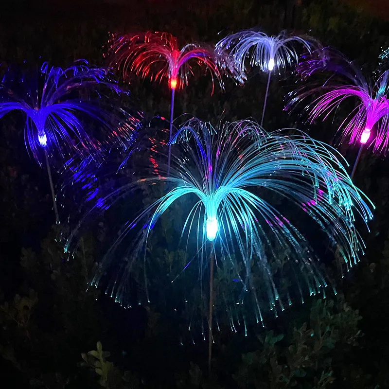 Solar Garden Lights Garden Decorations Led Optic Fireworks Jellyfish Landscape Yard Decorative IP65 Waterproof Light Patio Pathway Deck Outdoor Lighting