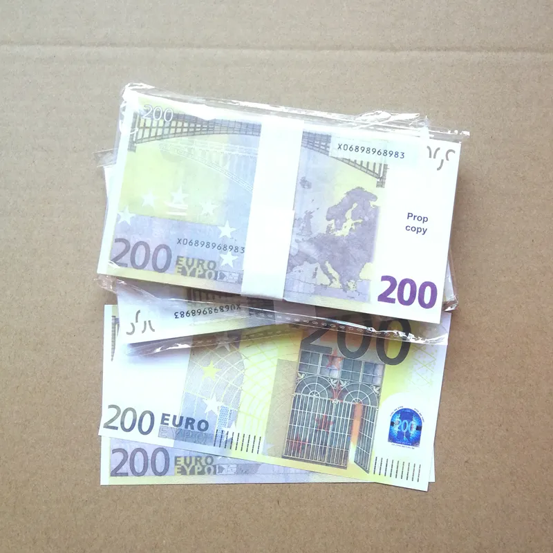 Fournions de fête Fake Money Banknote 5 10 20 50 100 200 US Dollar Euros Reliste Toy Bar accessoires monnaie monnaie monnaie
