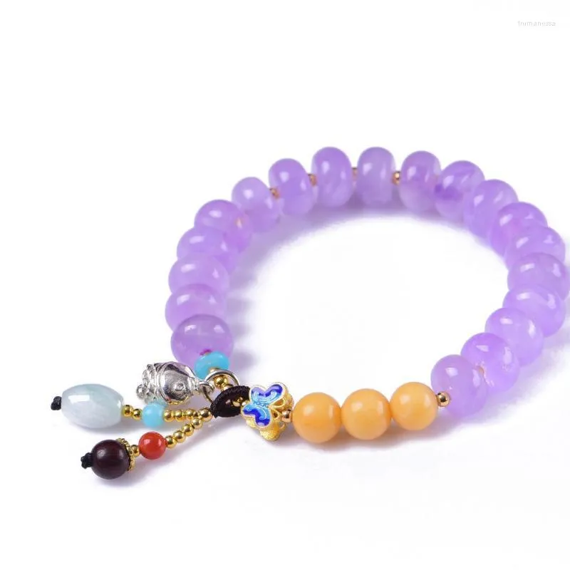 Perlenstränge 19 Styles handgefertigt authentisch lila Lavendelkristallperlen Armbänder Natural Unisex Trum22