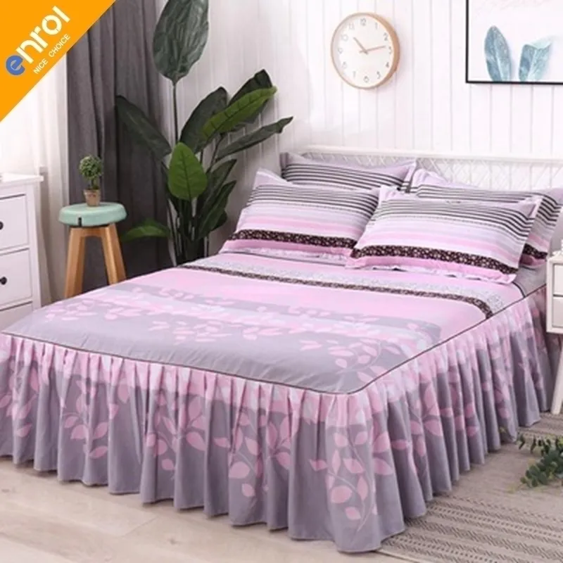 3pcs floral agraciado colcha de encaje sábana ajustable dormitorio cubierta de la cama falda de la boda regalo de inauguración de la casa Y200423