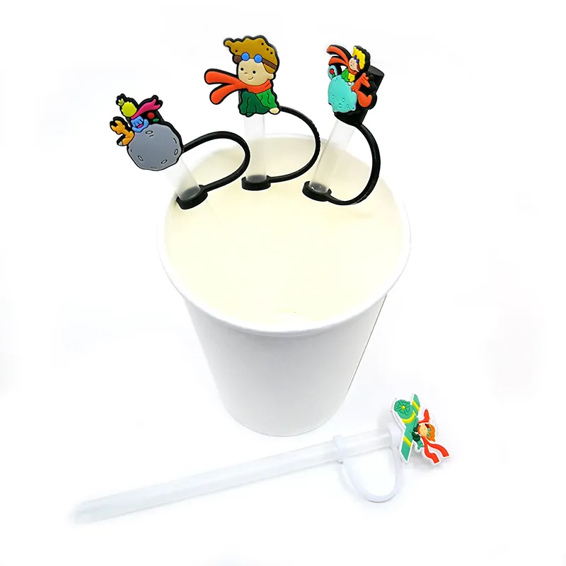 Aangepaste Le Petit Prince siliconen rietjes toppers accessoires cover charms Herbruikbare Splash Proof drinken stof plug decoratieve 8mm stro feestartikelen